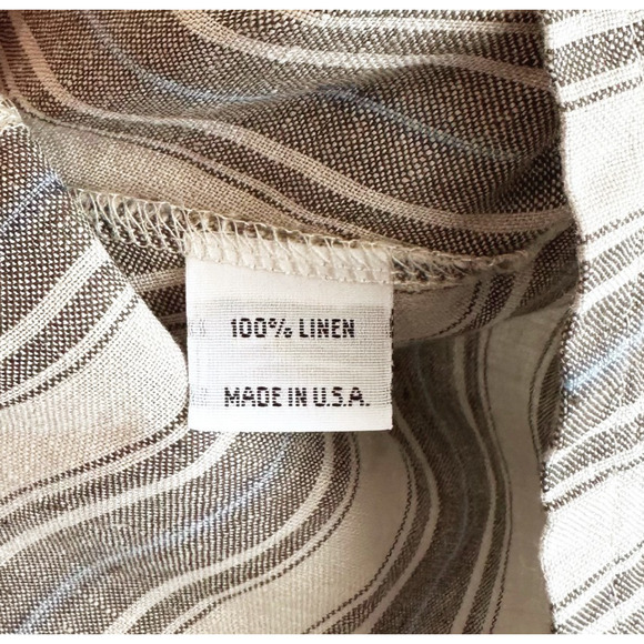 Bryn Walker 100% Linen Top Small Oversized Lagenlook Minimalist Coastal Striped - Picture 7 of 10